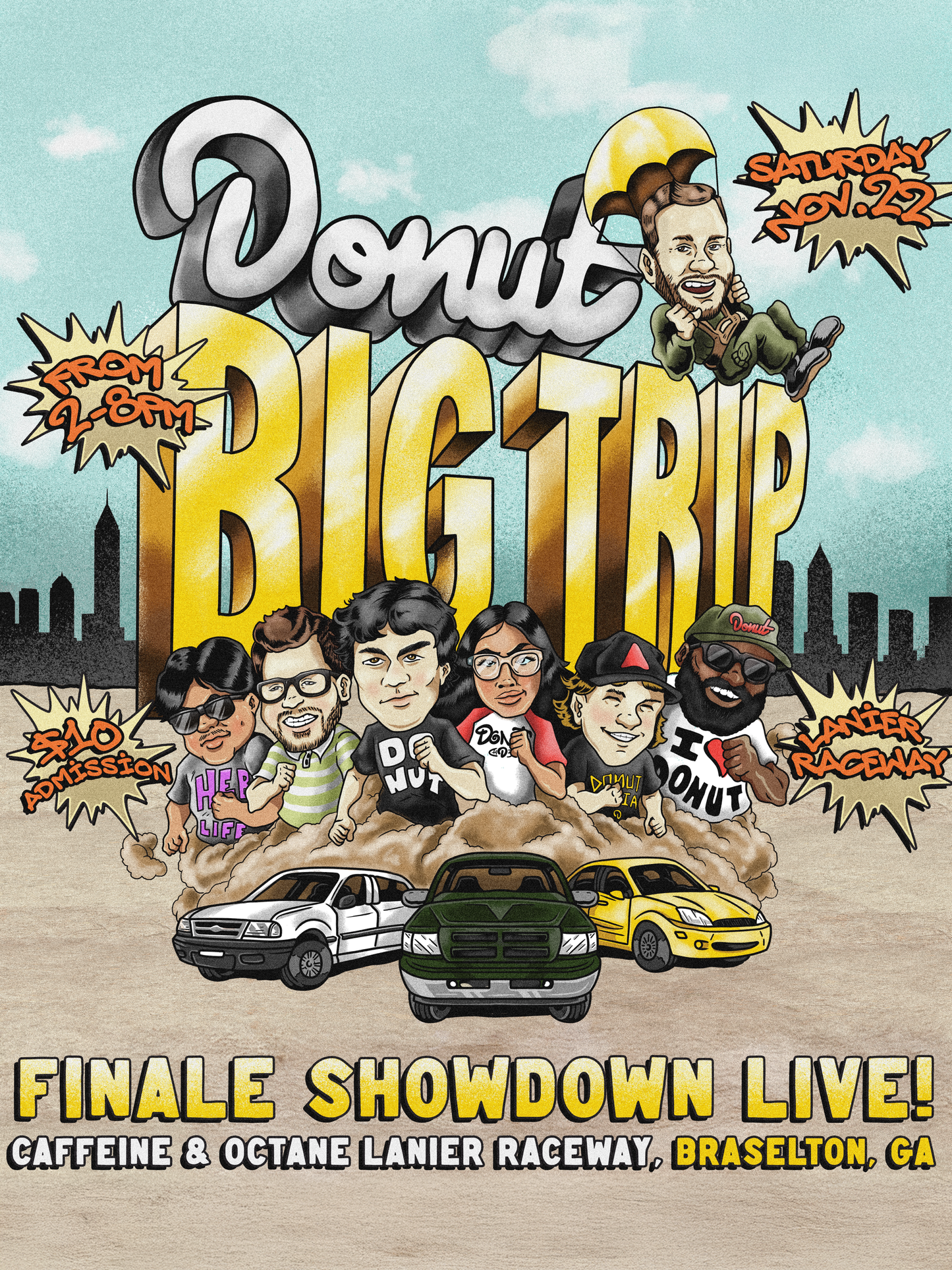 Donut’s BIG TRIP Finale Showdown Live- Caffeine and Octane Lanier Raceway