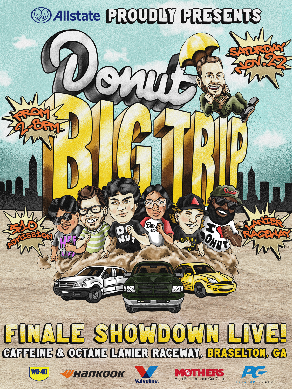 Donut’s BIG TRIP Finale Showdown Live- Caffeine and Octane Lanier Raceway